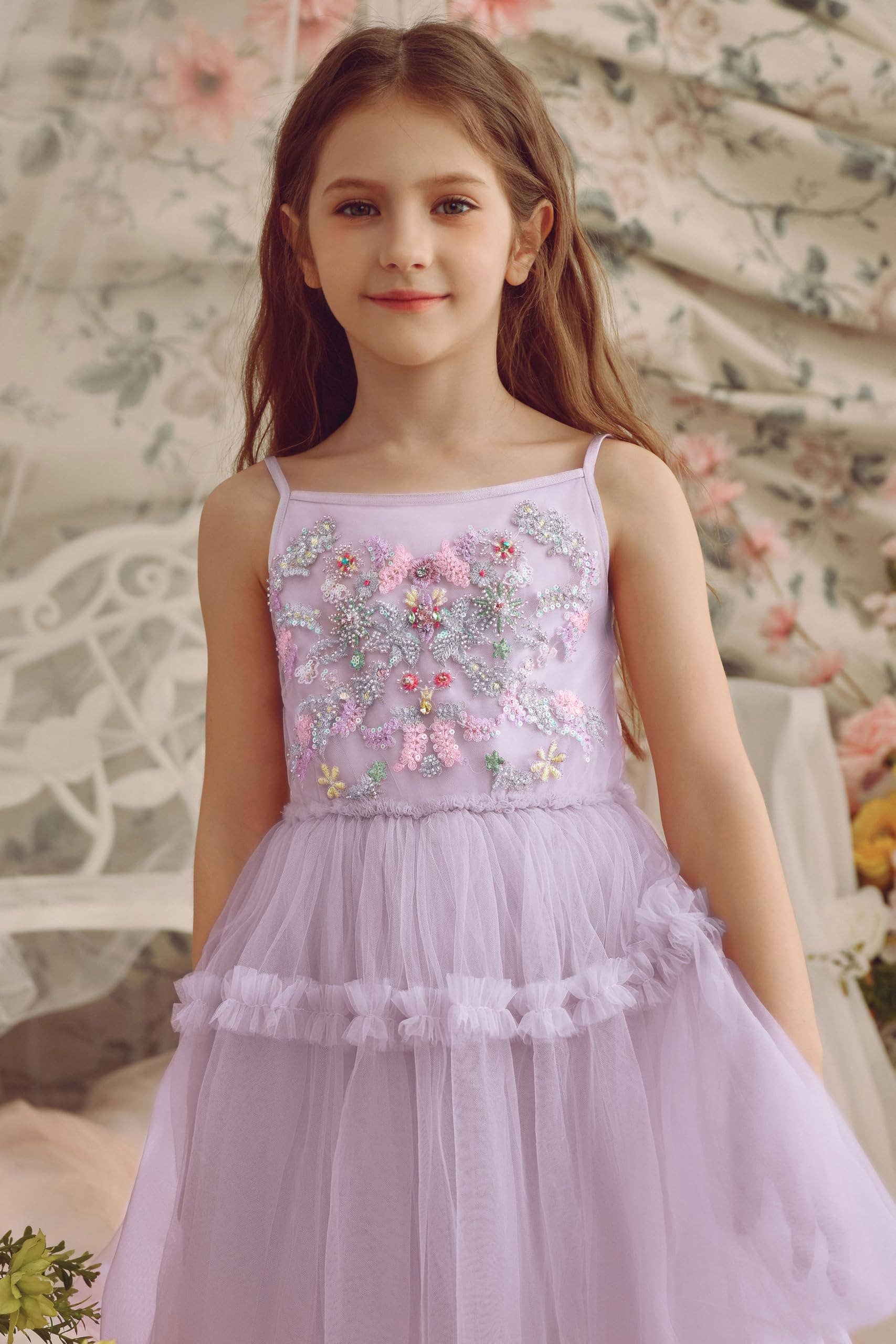 Embroidered Tulle Princess Dress