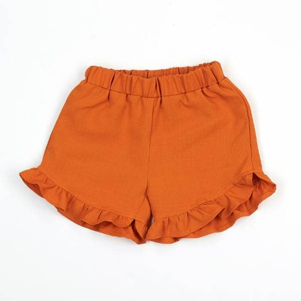 Elastic Waist Ruffle Hem Shorts