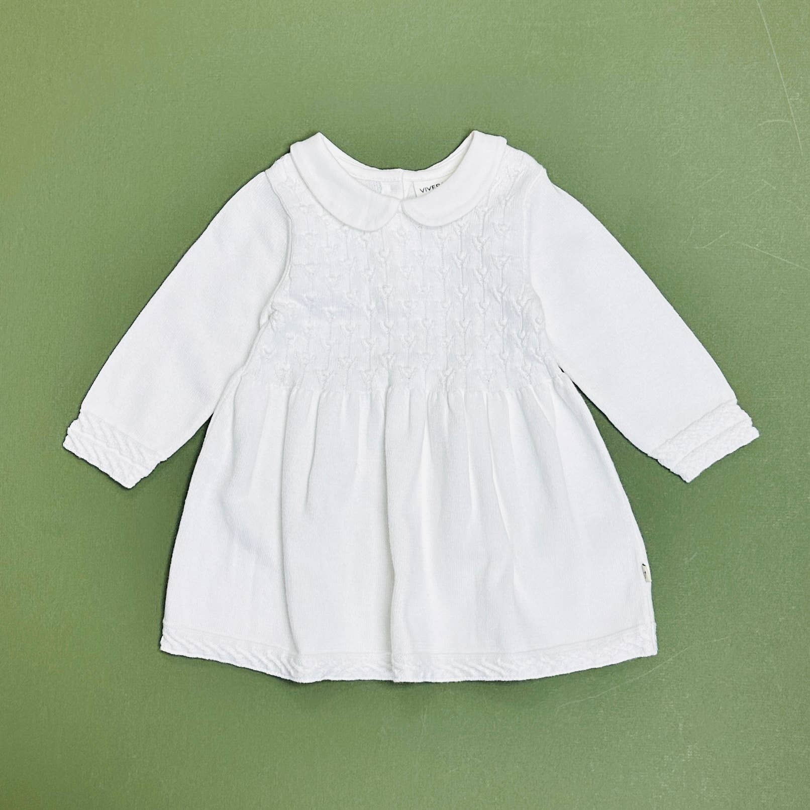 ORGANIC Milan Peter Pan Tulip Knit Baby Sweater Dress