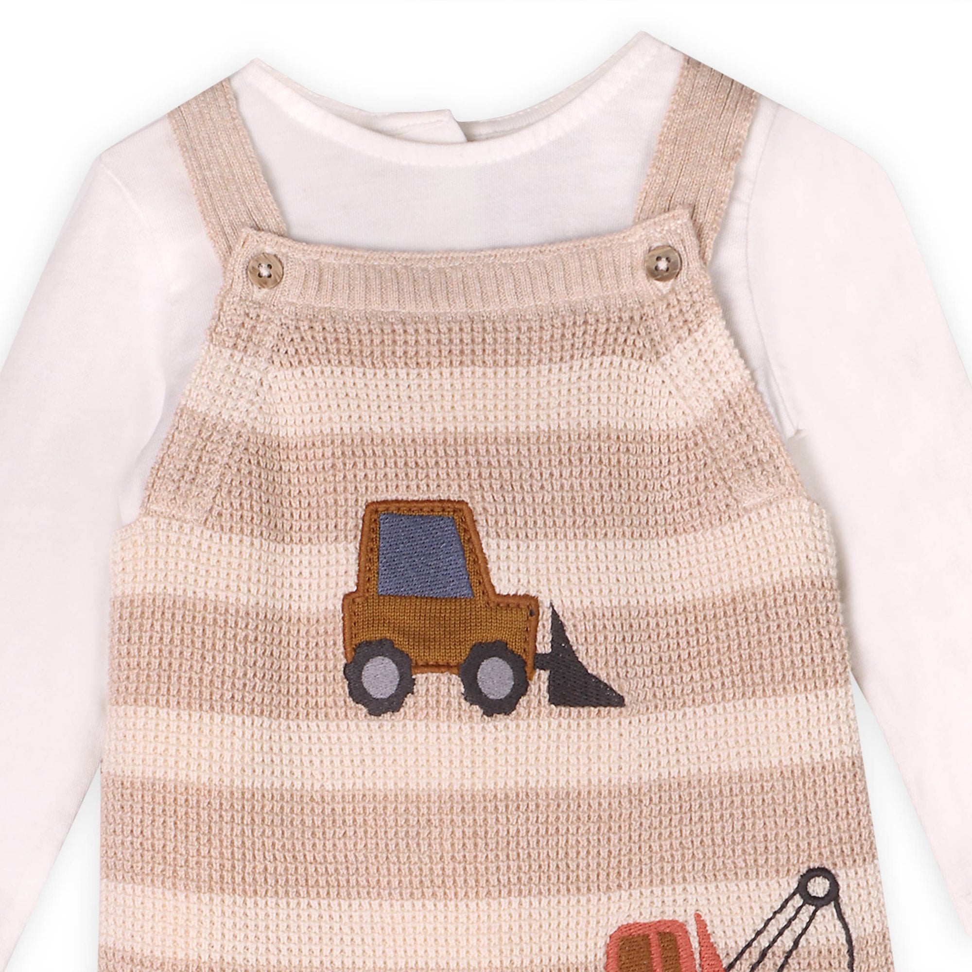 Trucks Embroidered Baby Knit Stripe Overall Set (Organic)
