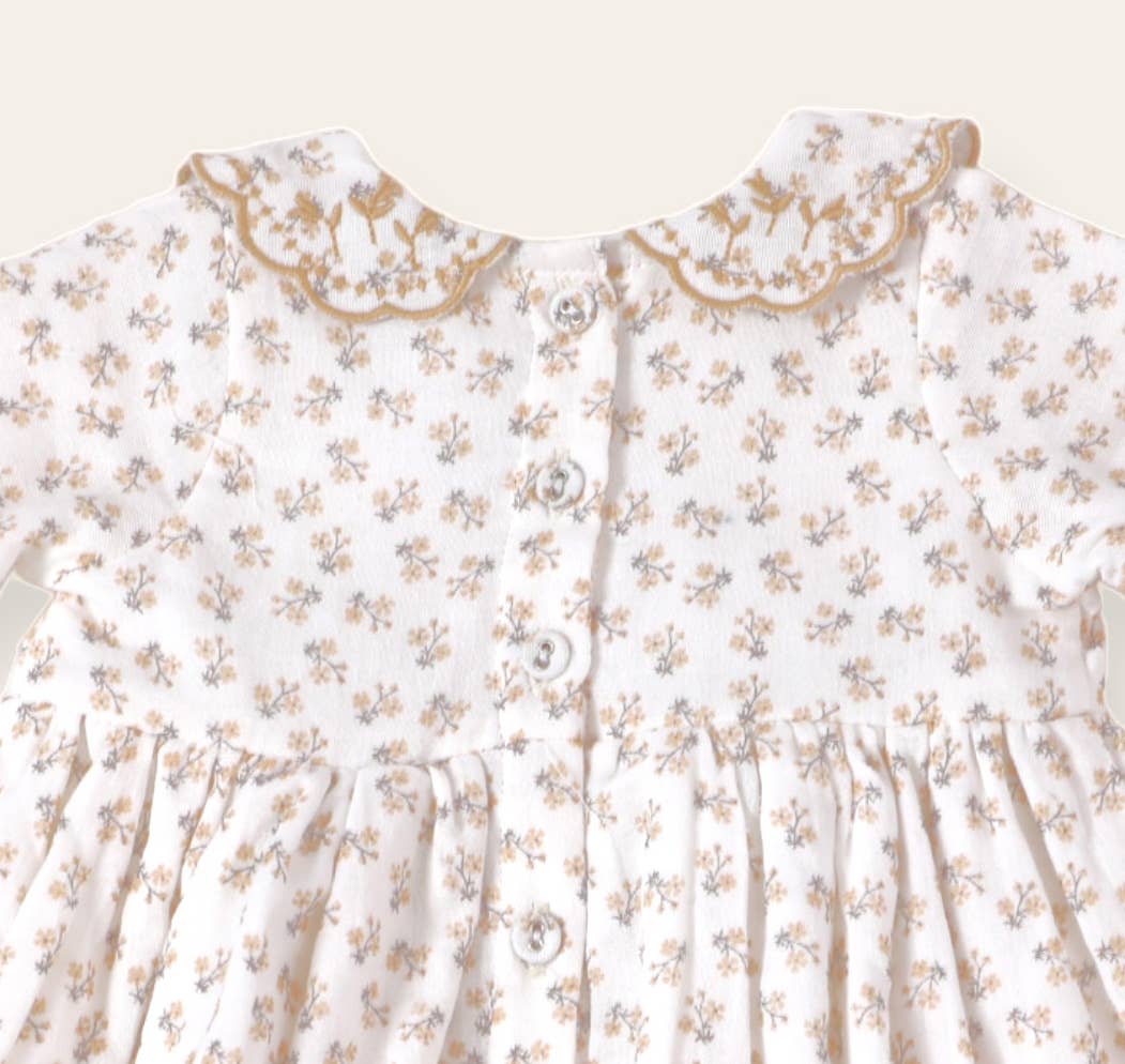 Emilia Ditsy Floral Baby Dress + Bloomer (Organic Muslin)