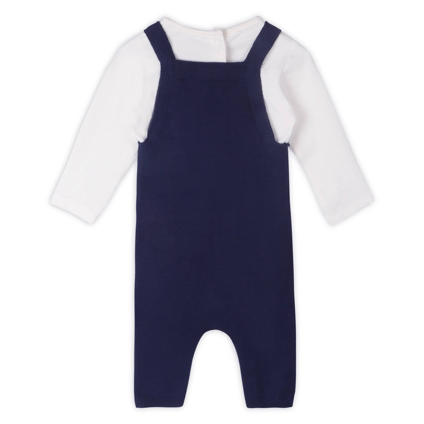 ORGANIC Dinosaur Jacquard Knit Baby Overall & Bodysuit Set