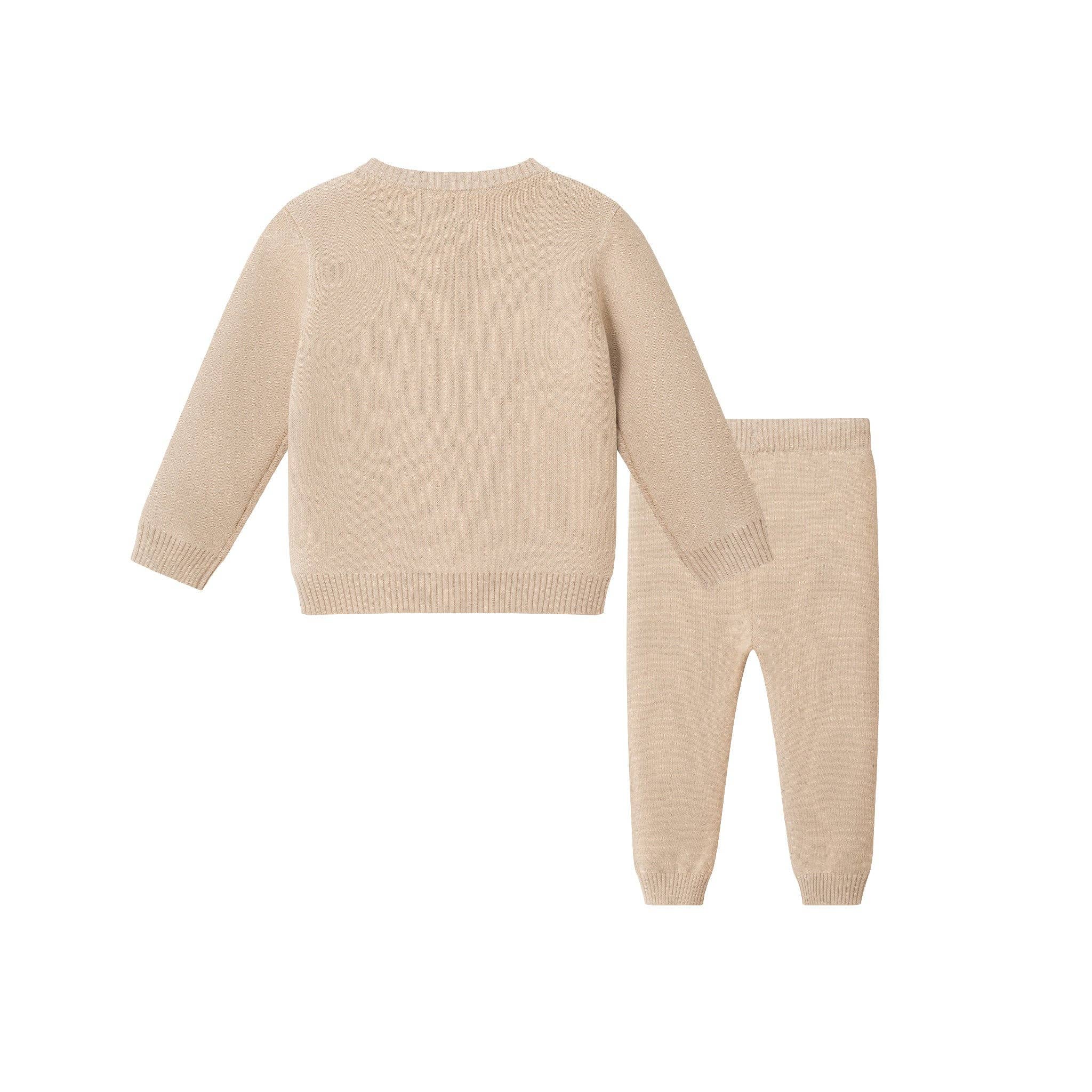 Infant Baby Sweater Set | Beige Dino