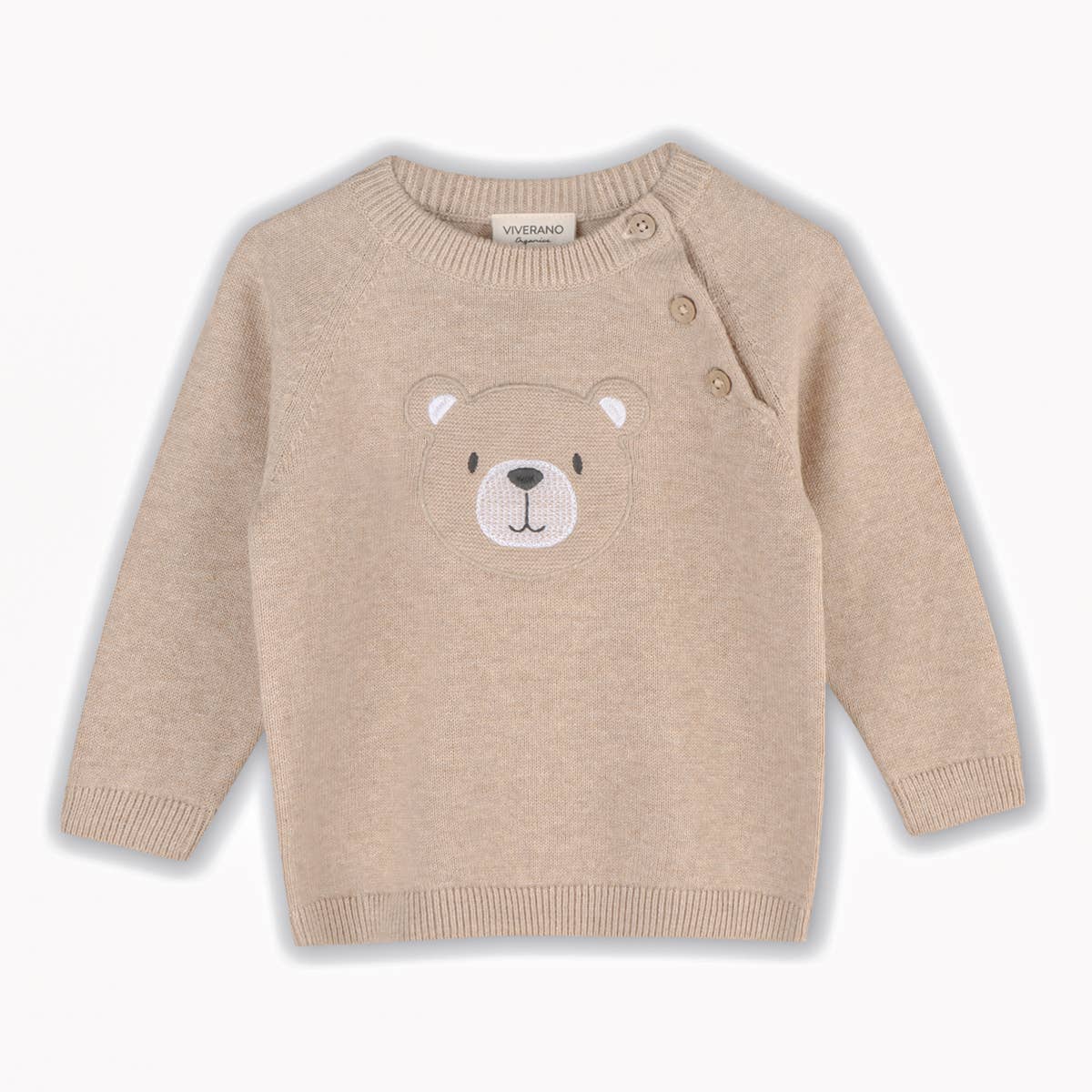 ORGANIC Teddy Bear Applique Baby Raglan Pullover