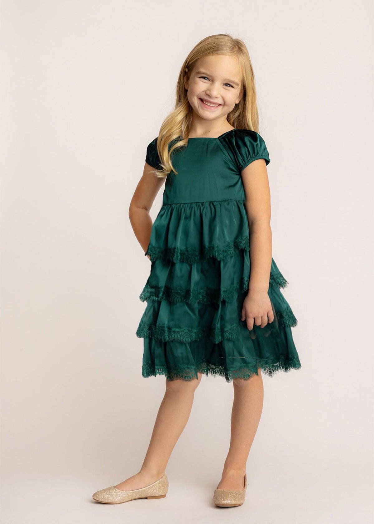 Emerald Green Tiered Dress