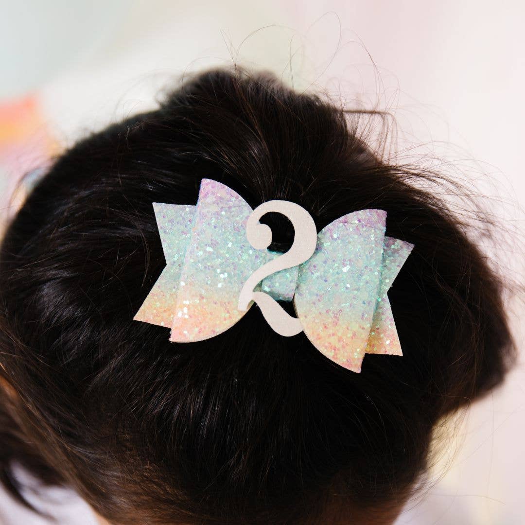 Rainbow #2 Clip - Kids Birthday Hair Clip