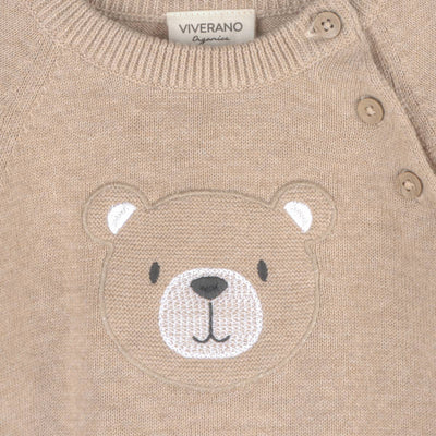 ORGANIC Teddy Bear Applique Baby Raglan Pullover