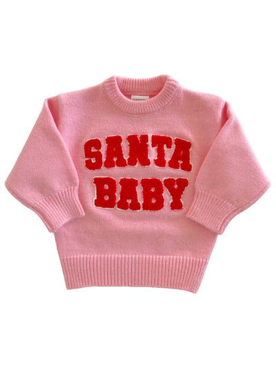 Knit Sweater, Santa Baby Pink