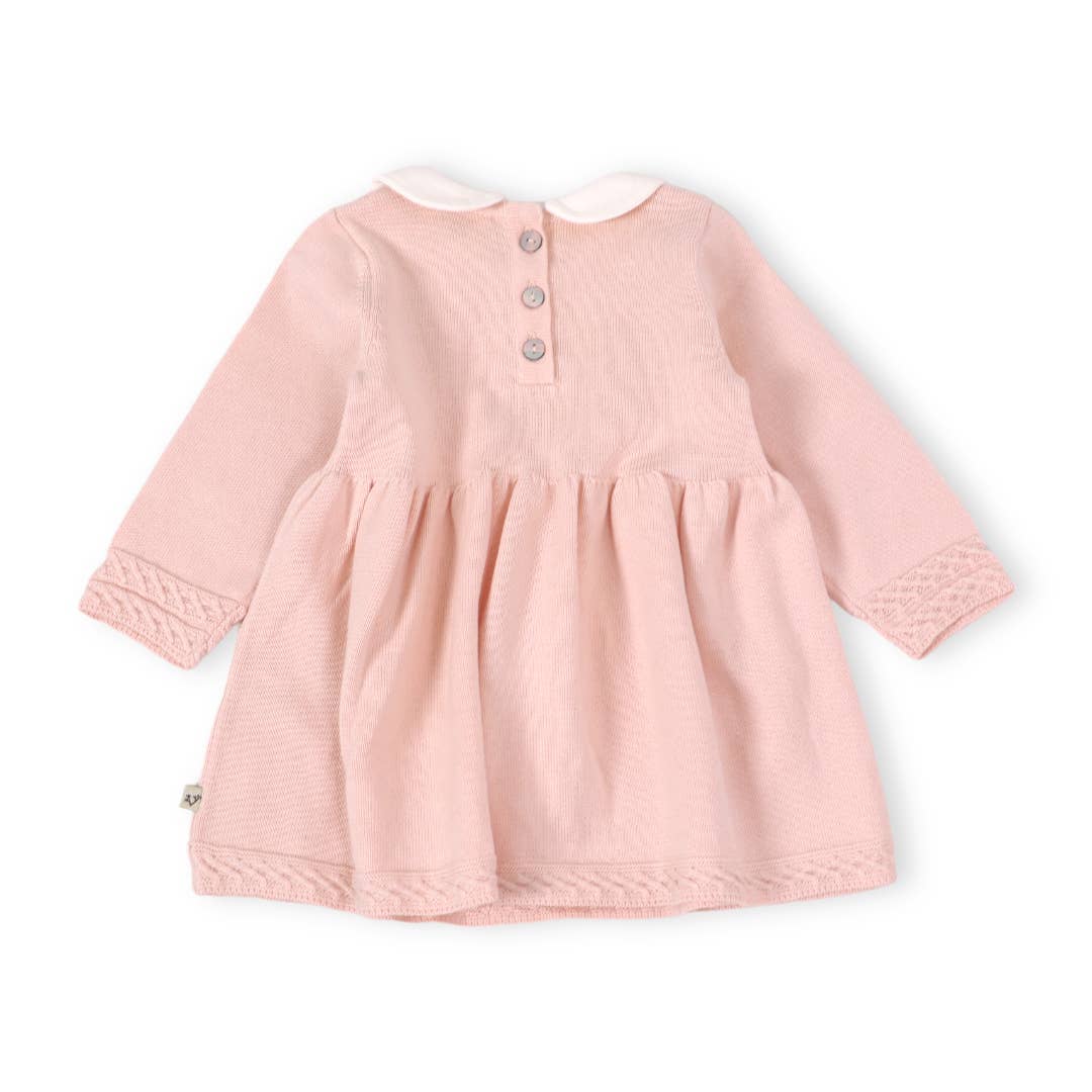 Organic Milan Peter Pan Tulip Knit Baby Sweater Dress