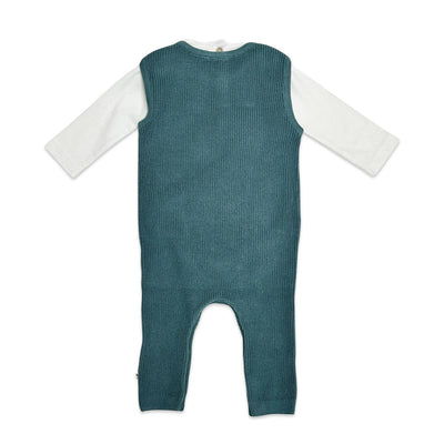 Elephant Embroidered Chunky Knit Baby Overall Set (Organic)