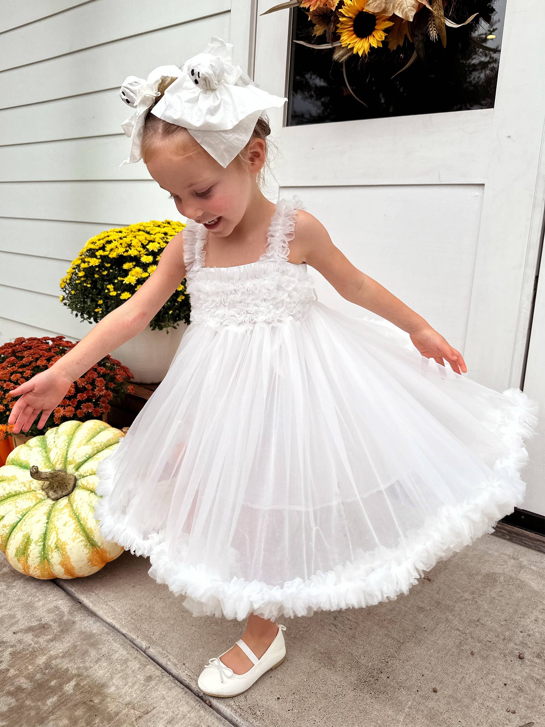 White Tulle Empire Waist Princess Petti Dress