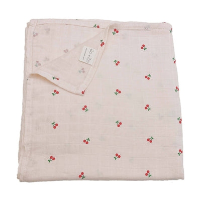 Muslin Swaddle Blanket (Cherry)