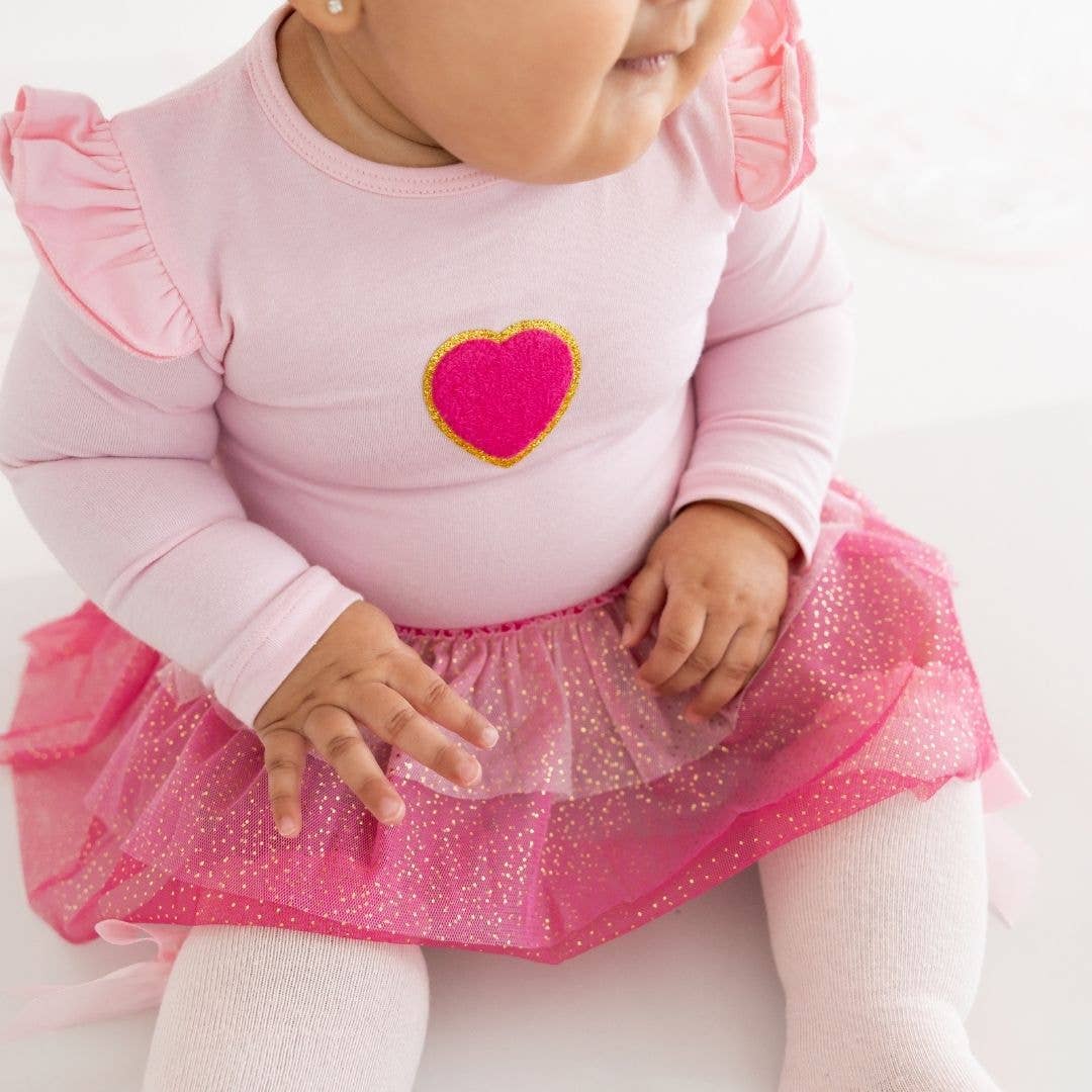 Pink Petal Long Sleeve Tutu Bodysuit