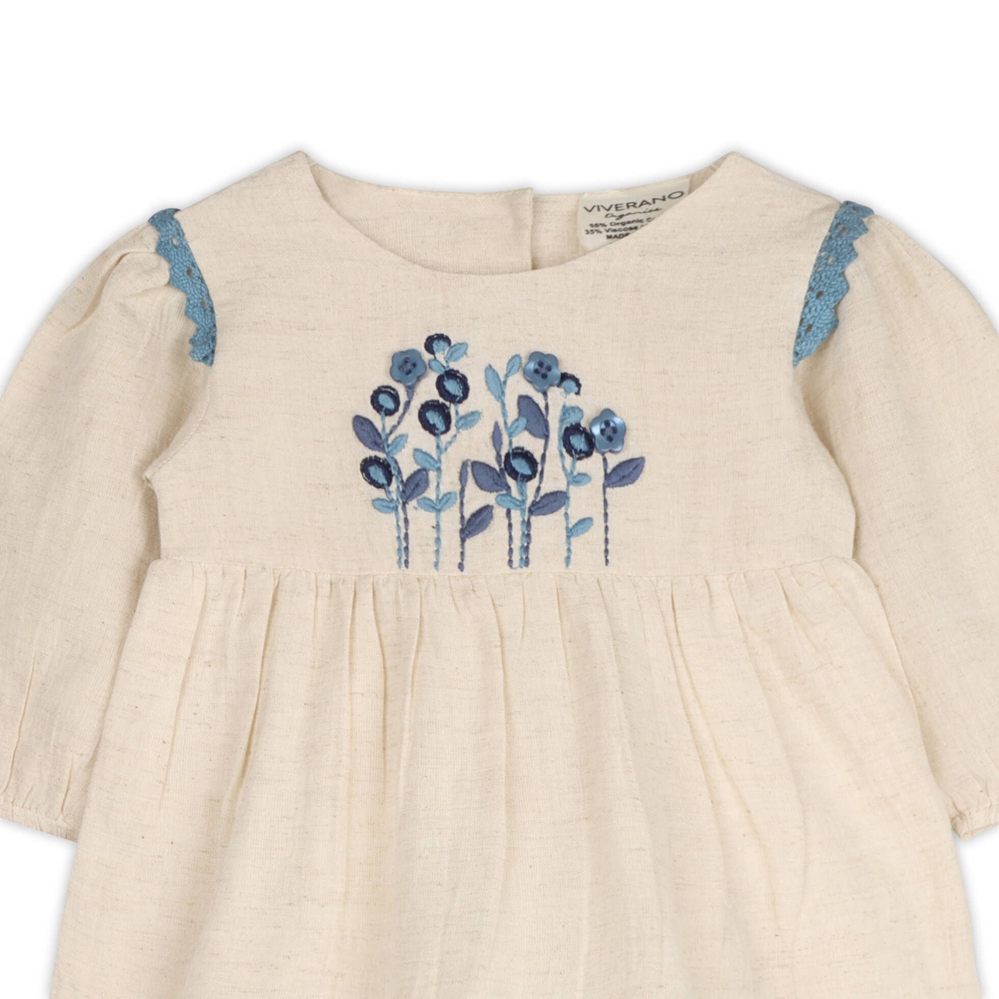 Matera Embroidered Baby Dress & Bloomer (Organic Cotton)