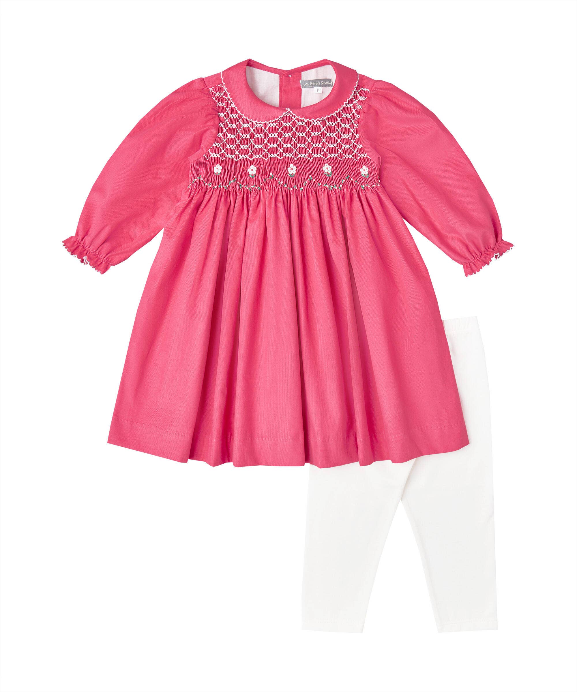 Hot Pink Smocked Corduroy Tunic + Leggings