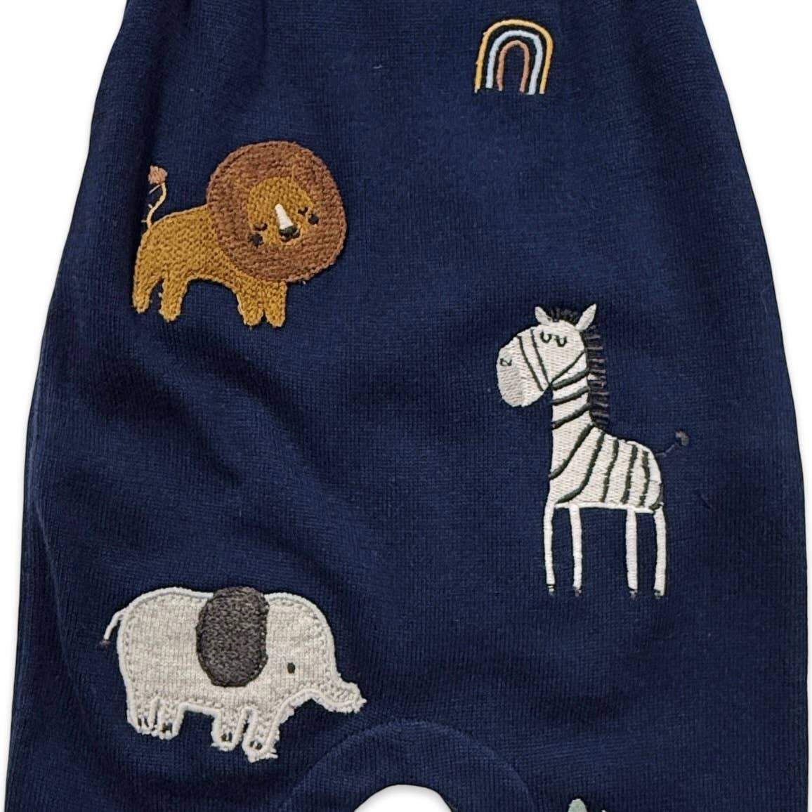 Elephant Zebra Applique Baby Overall Set (Organic Cotton)