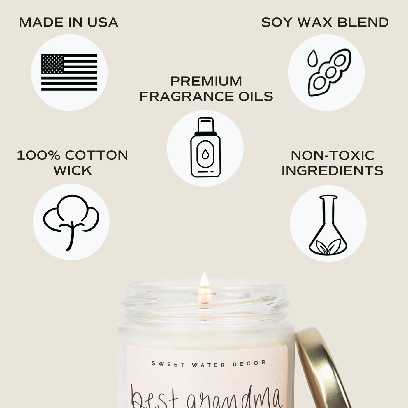 Best Grandma Ever 9 oz Non-Toxic Soy Candle