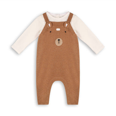 Organic Bear Sweater Knit Baby Overall & Bodysuit Set