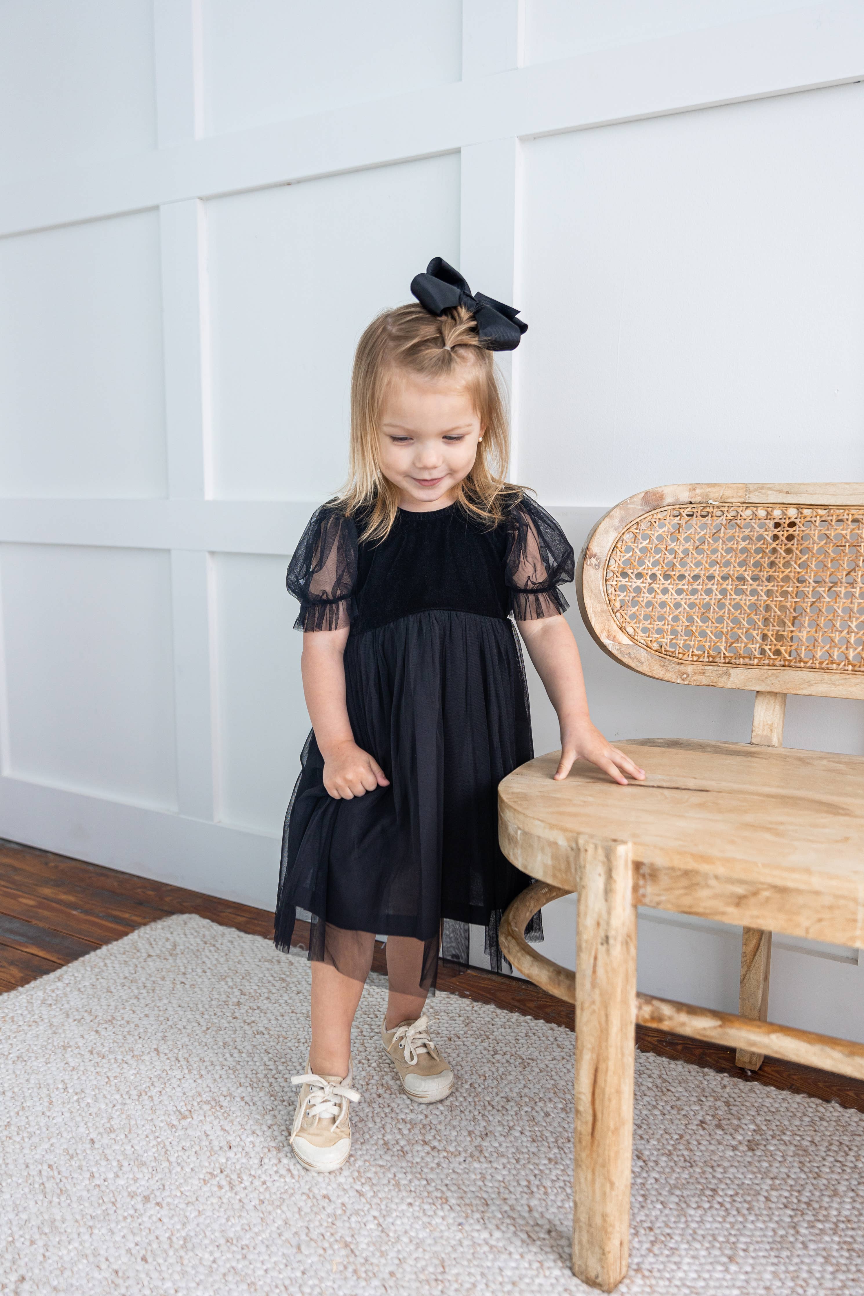 Black Tulle Puff Dress