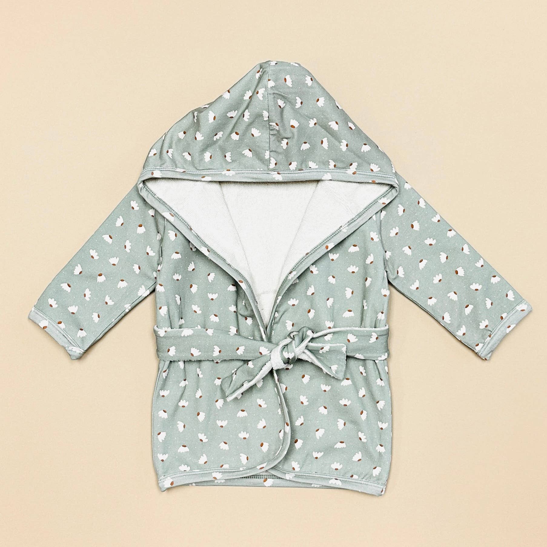 Floral Hooded Baby Bath Robe (Organic Cotton)