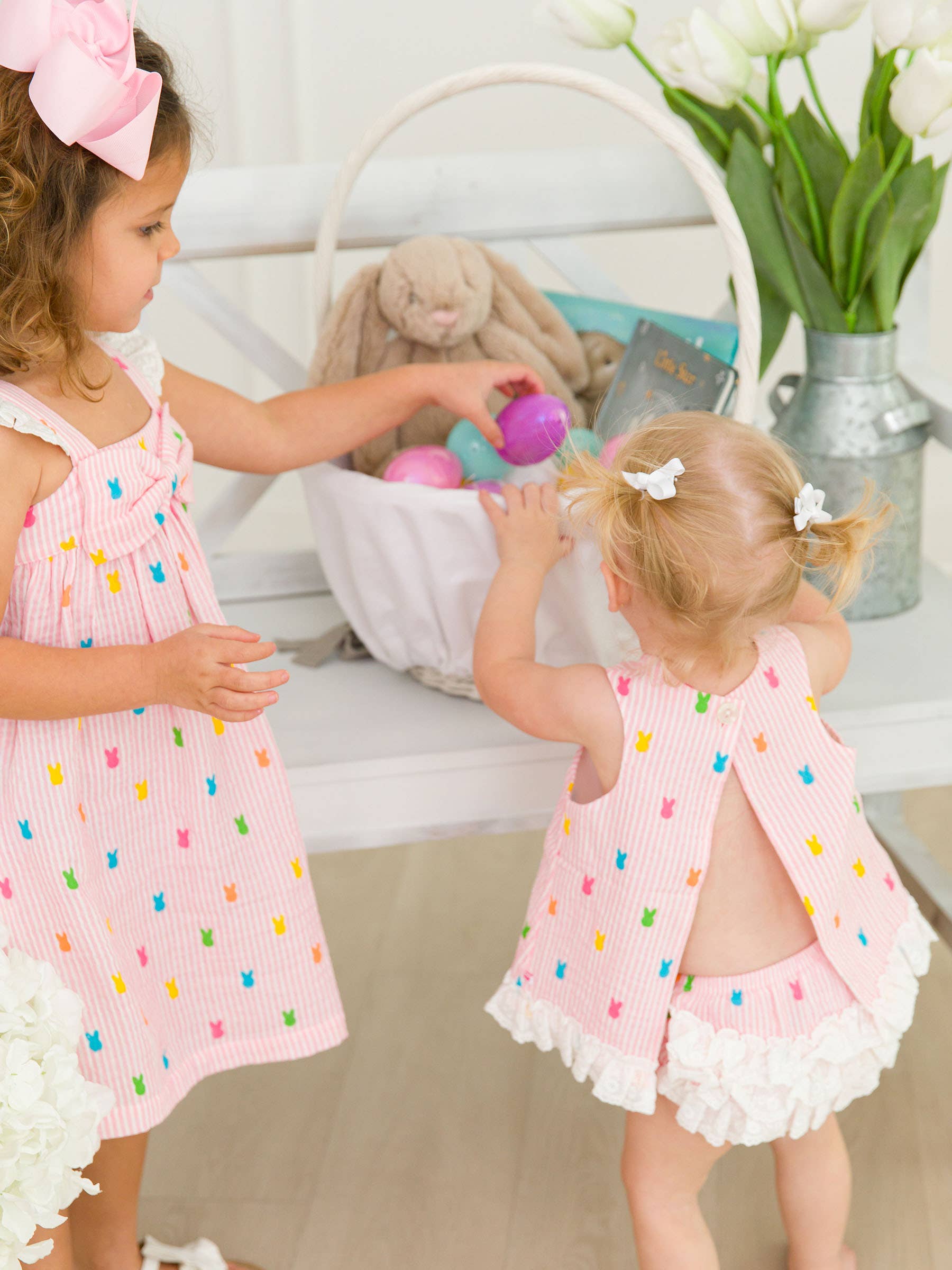 Bunny Stripe Cotton Gauze Swing Top and Bloomer Set