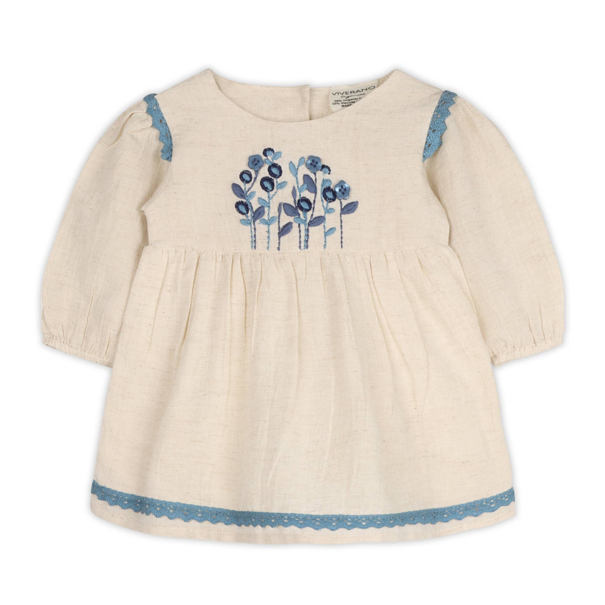 Matera Embroidered Baby Dress & Bloomer (Organic Cotton)