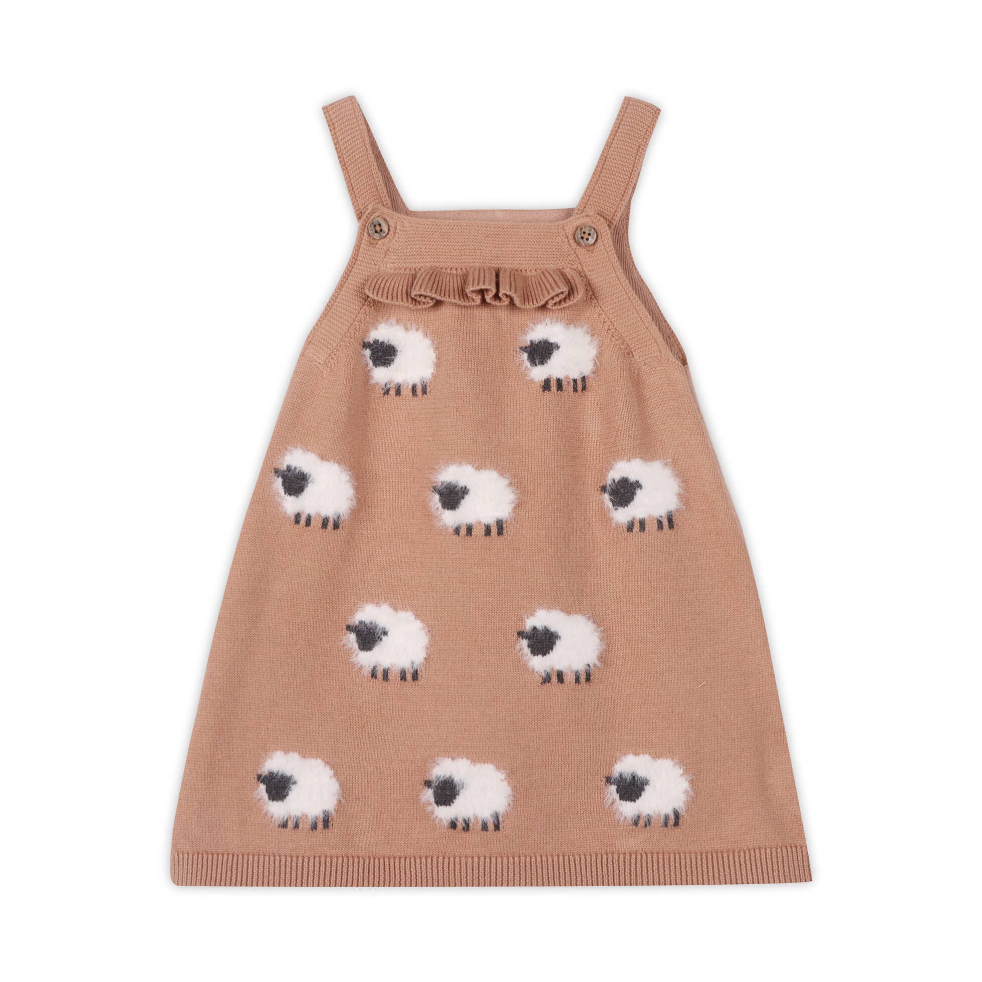 Sheep Jacquard Knit Baby Tunic Dress Set (Organic)