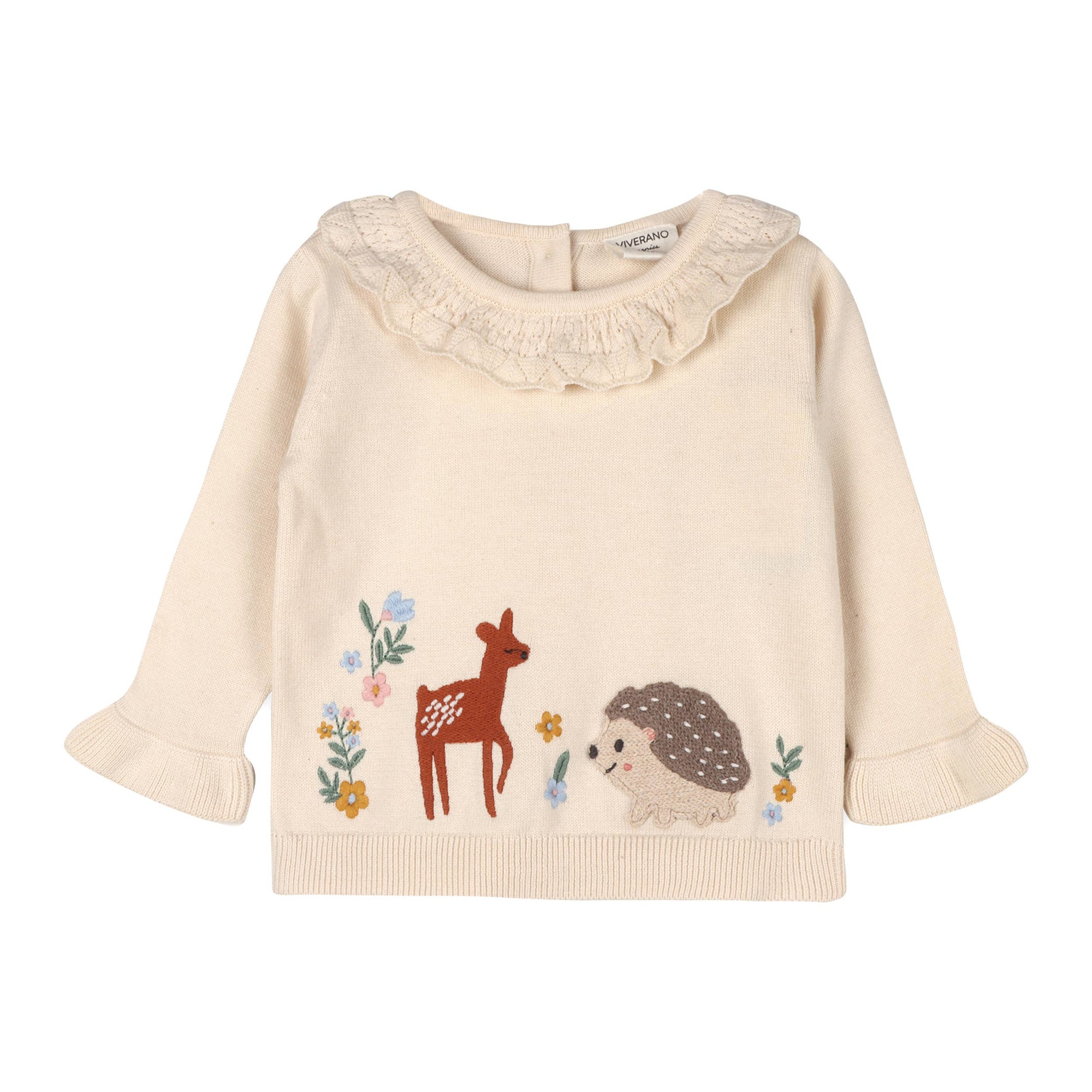 Woodland Embroidered Sweater Knit Baby Pullover & Pants. SET