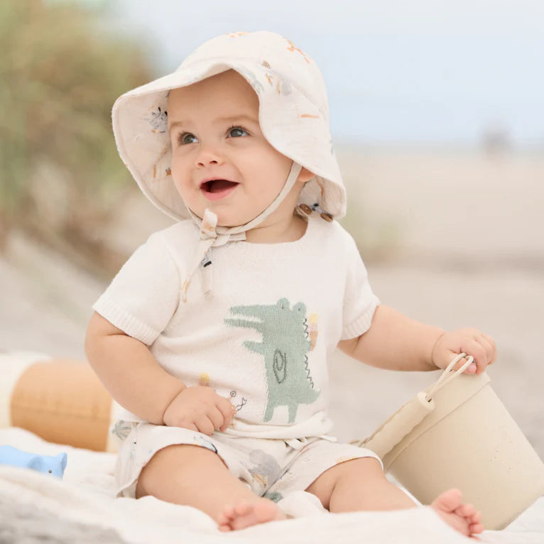 Alligator Knit Top & Organic Muslin Shorts