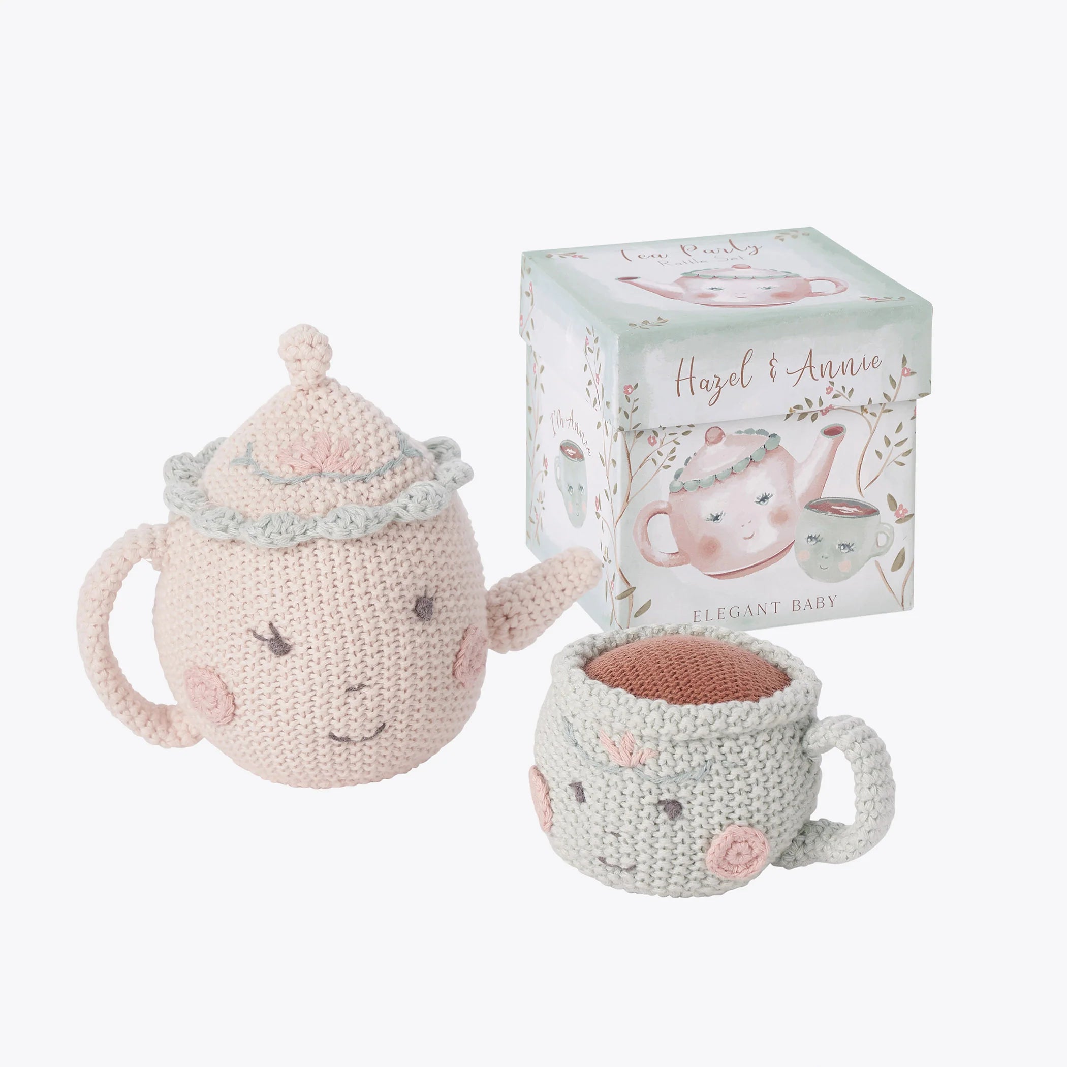 Hand-Crochet | Boxed Teapot & Teacup Rattles Knit