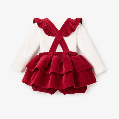 Red Velveteen Jumper Skirt