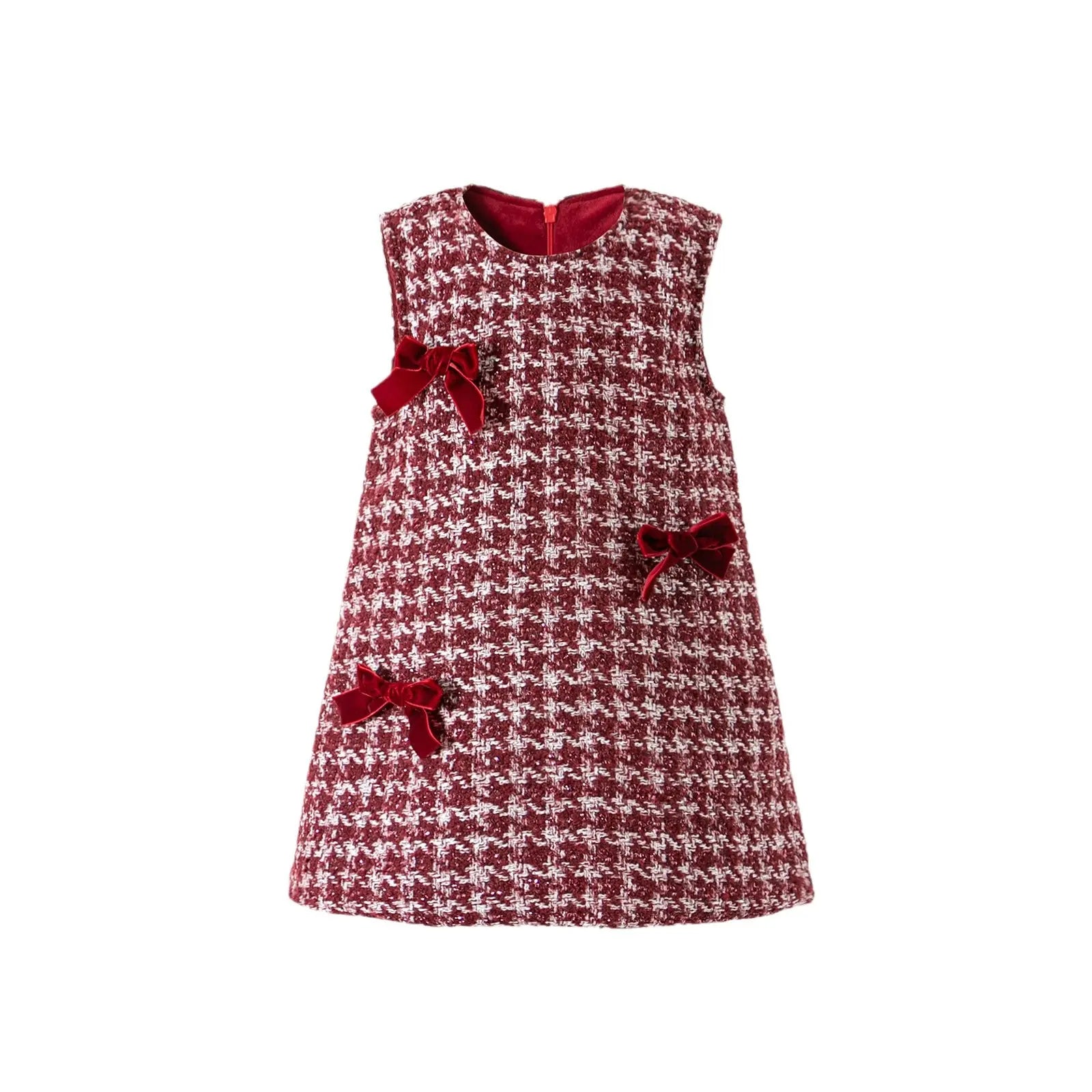 Red Houndstooth Bow Dress