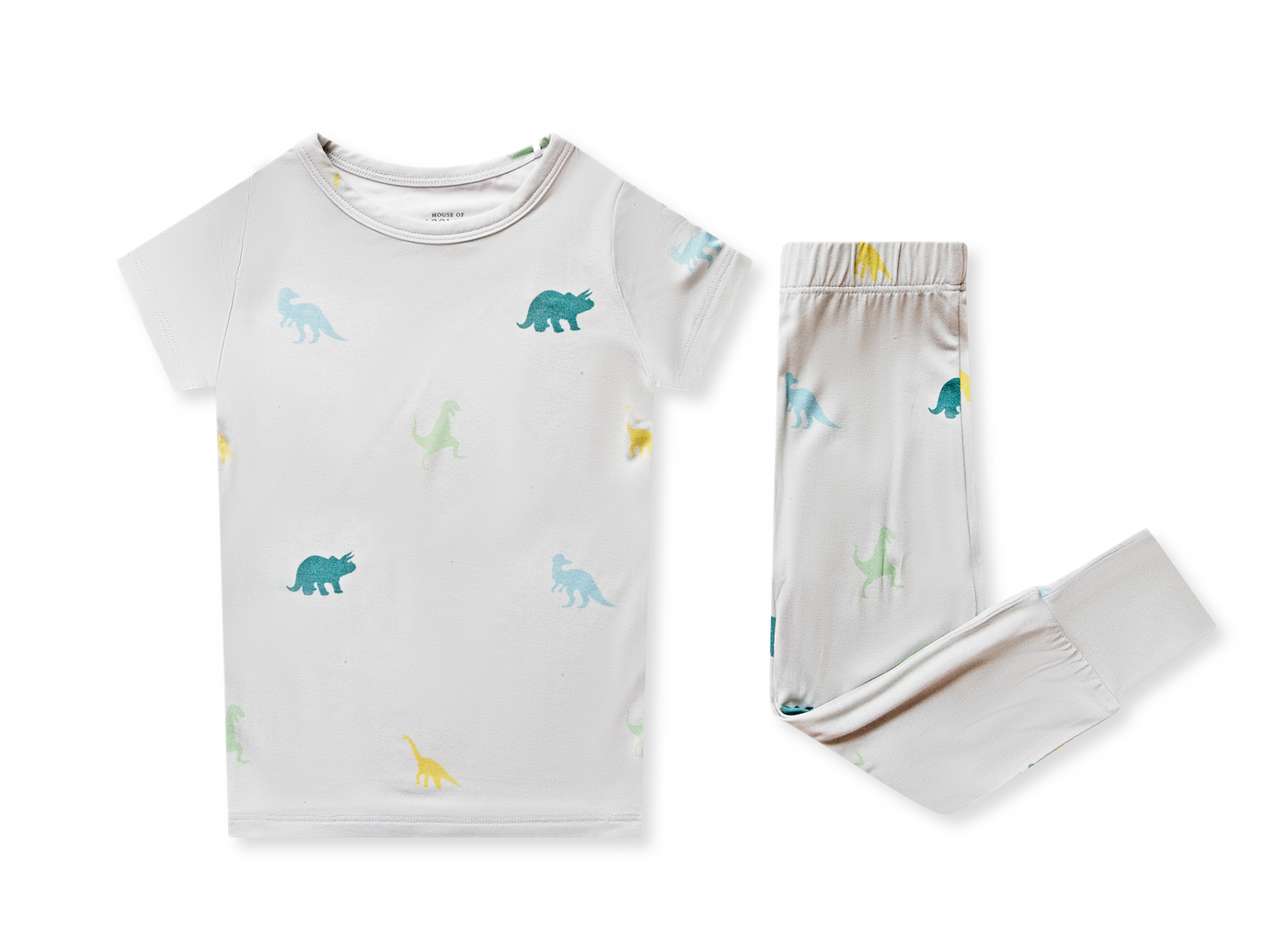 Dino Dreams Two-Piece Short Sleeve Sleeve Bamboo Pajama Set