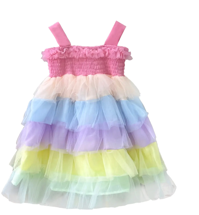 Pastel Ombre Ruffle Dress