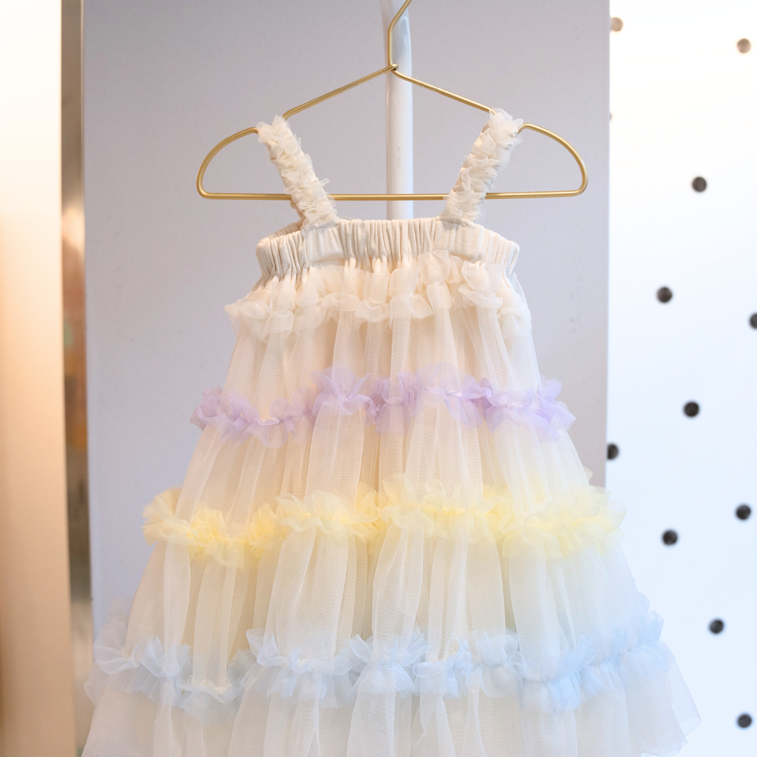 Pastel Summer Ruffle Dress