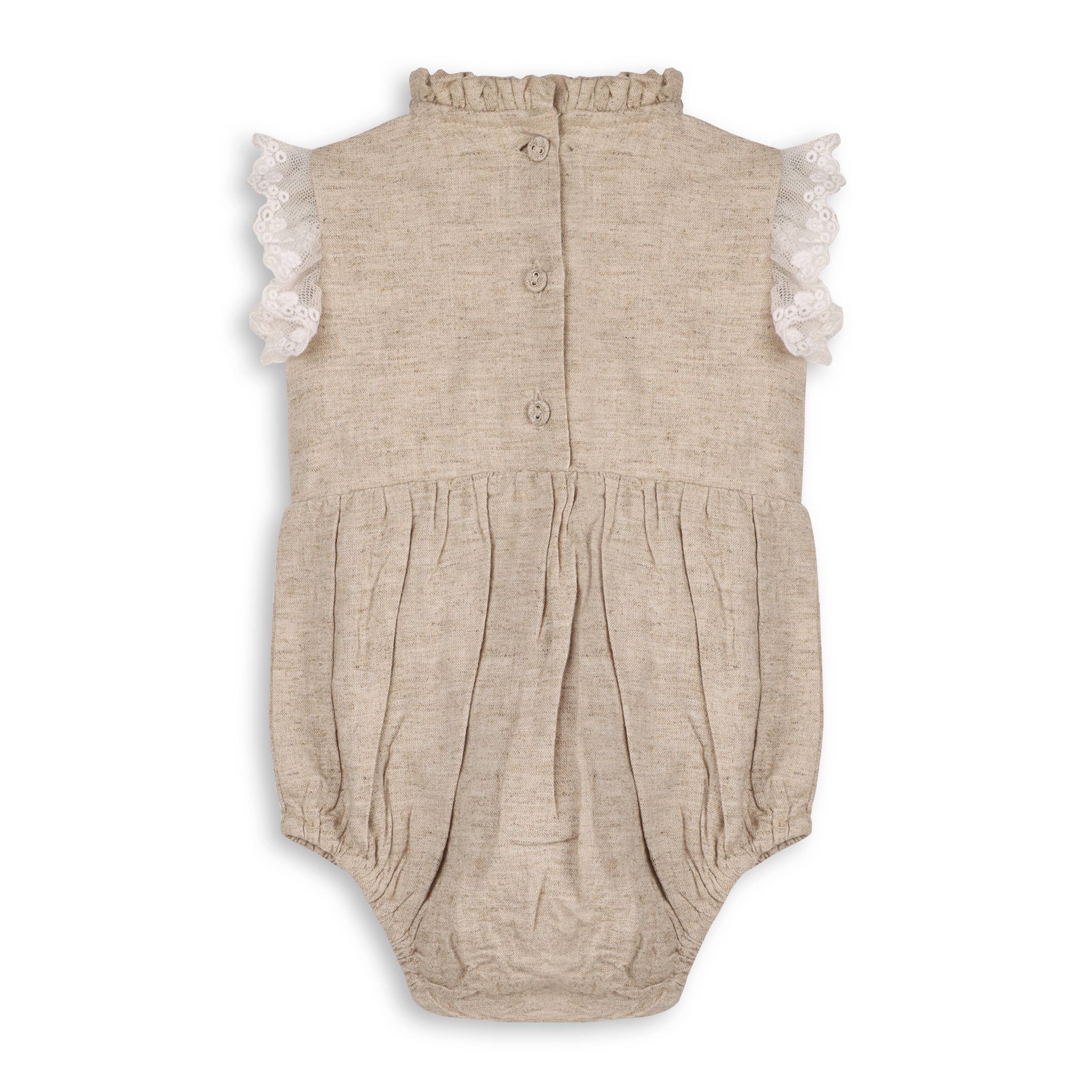 Eva Bubble Baby Romper + Headband (Linen Blend)