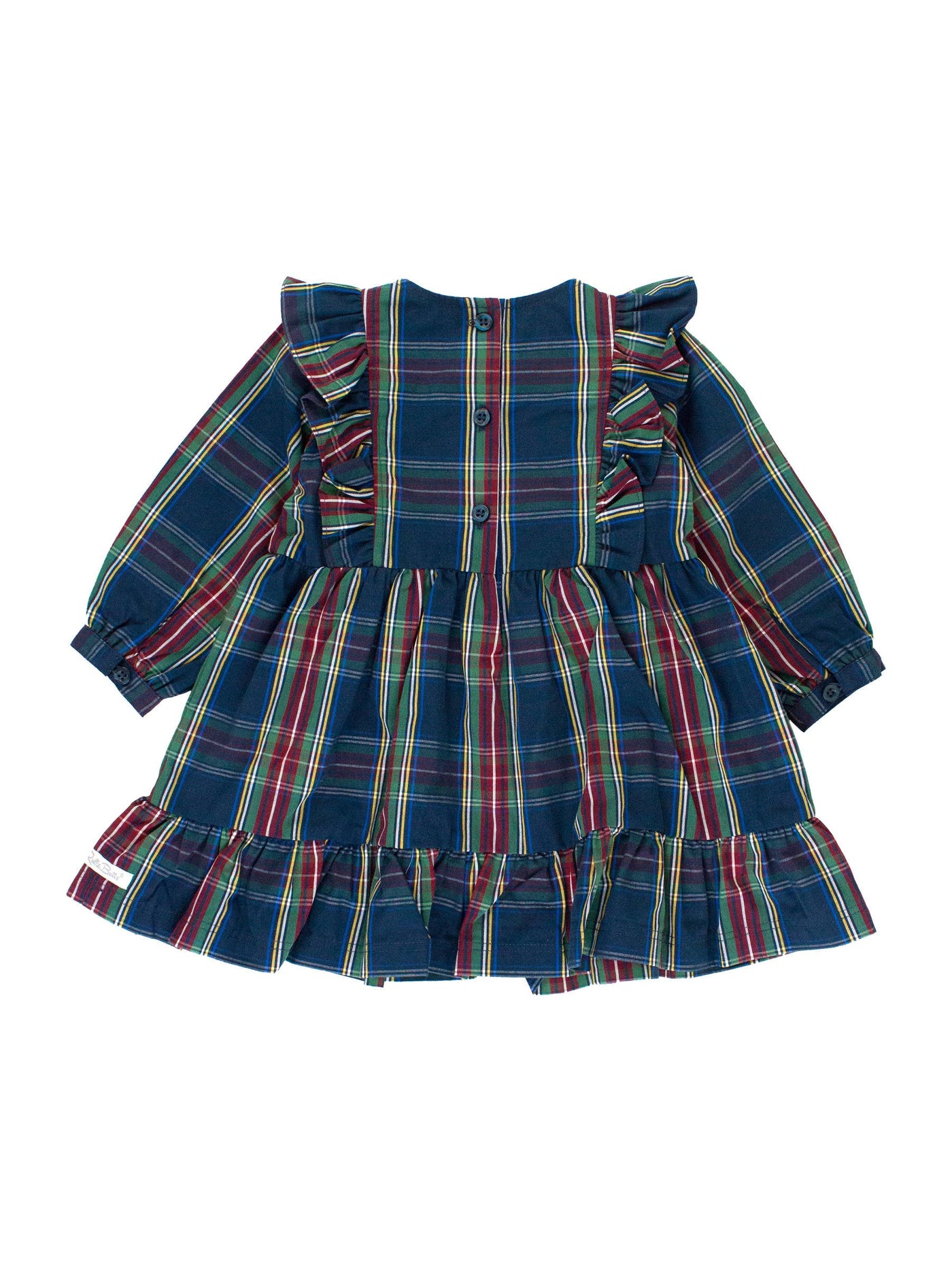 Winter Nights Plaid Ruffle Bow Dress