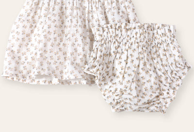 Emilia Ditsy Floral Baby Dress + Bloomer (Organic Muslin)