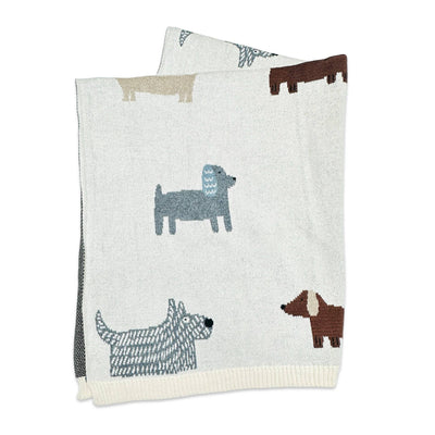 Buddy Dog - Organic Jacquard Sweater Knit Baby Blanket