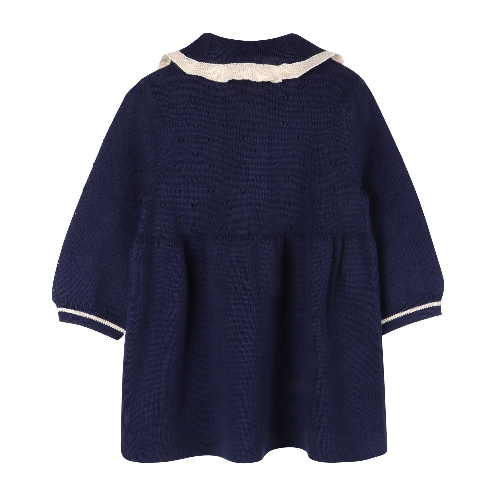 Adeline Ruffle Collar Sweater Knit Baby Dress (Organic)