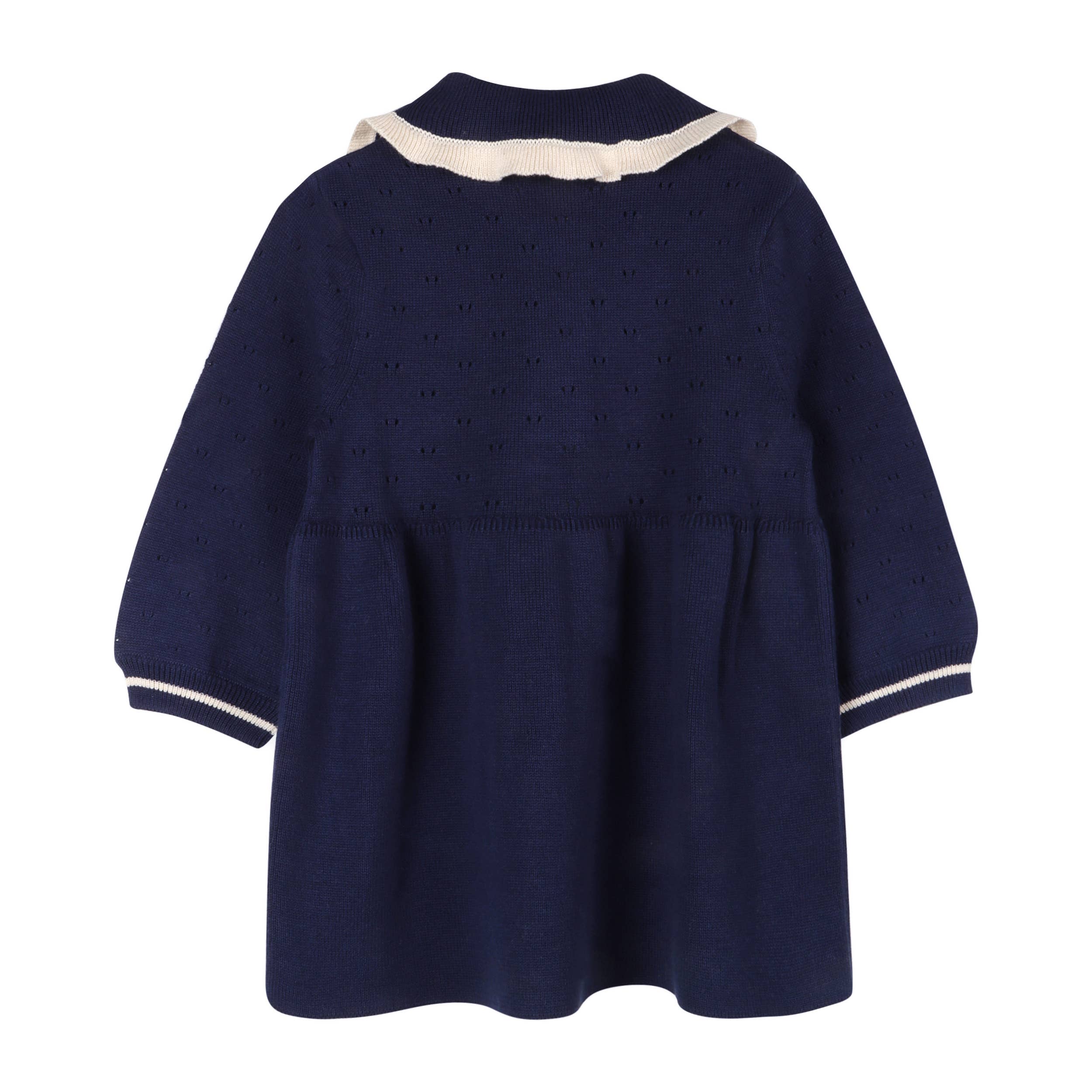 Adeline Ruffle Collar Sweater Knit Baby Dress (Organic)