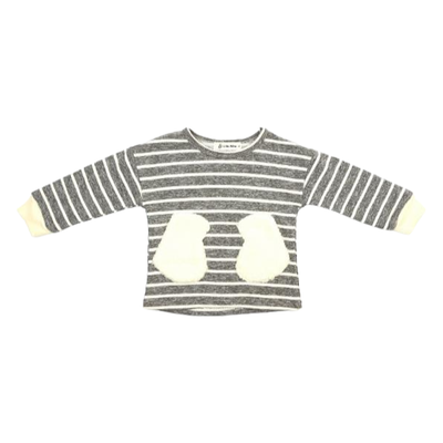 Striped Knit Top with Fur Ears