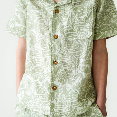 Organic Shirt and Shorts Set - Palms