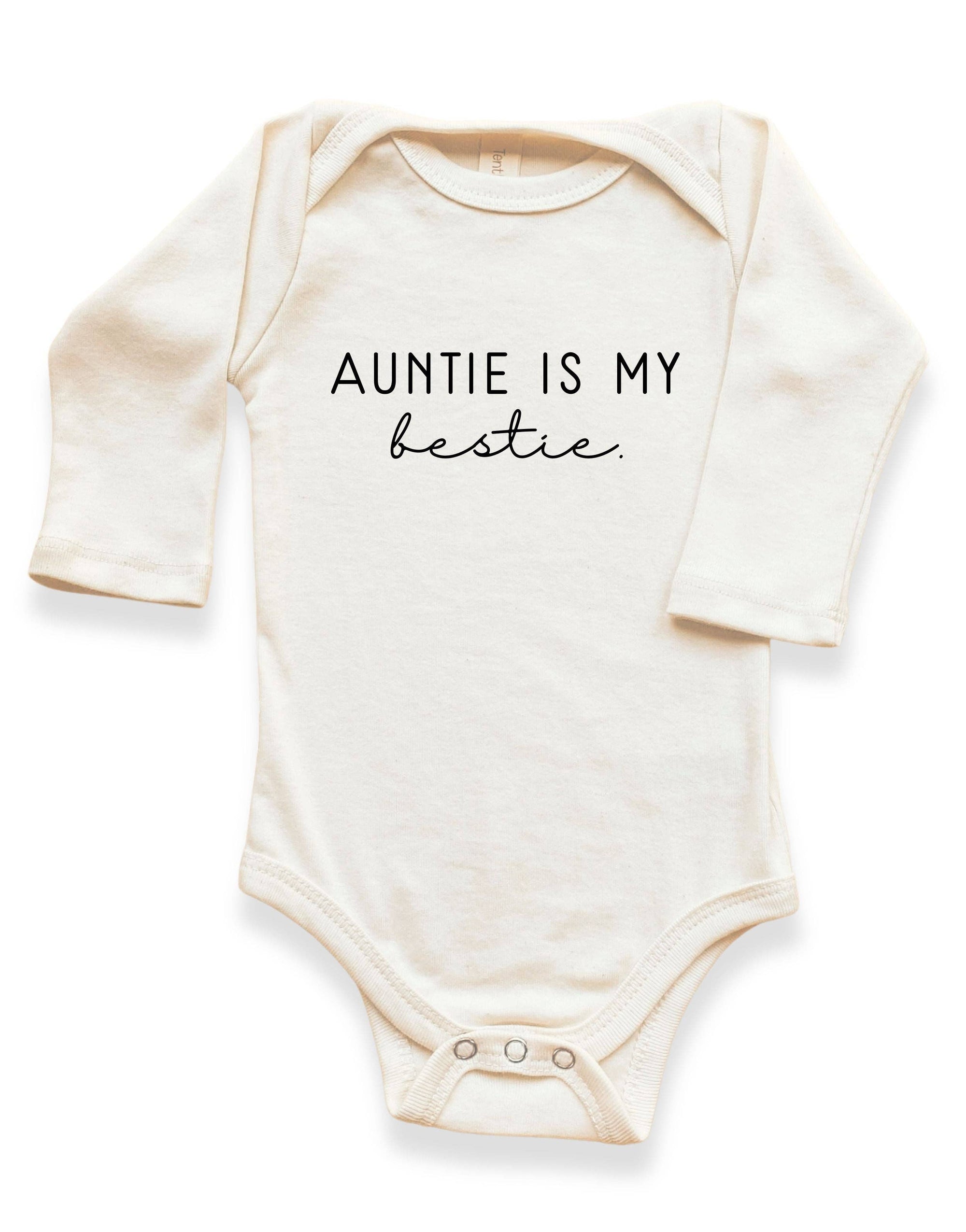 Auntie is My Bestie | Organic Baby Bodysuit | Long Sleeve