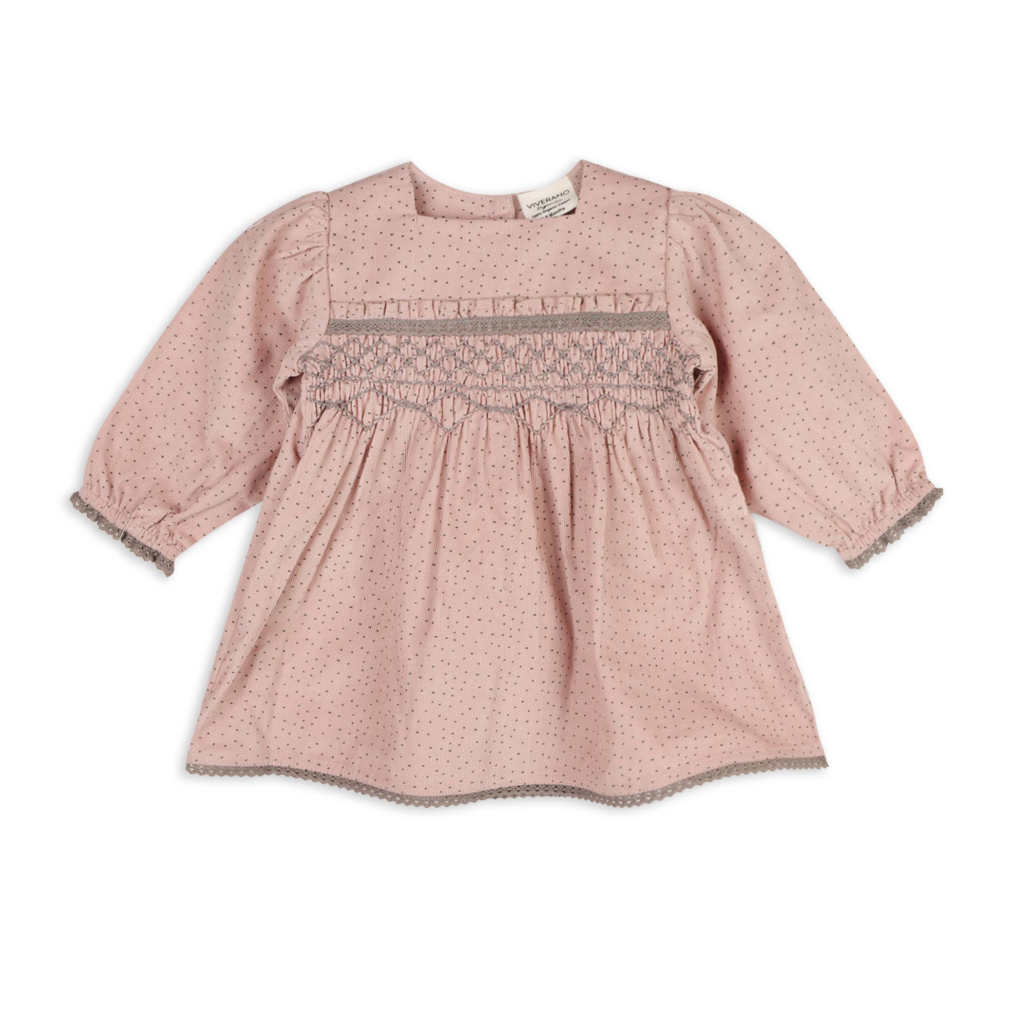 Organic Smocked & Embroidered Corduroy Baby Dress & Bloomer