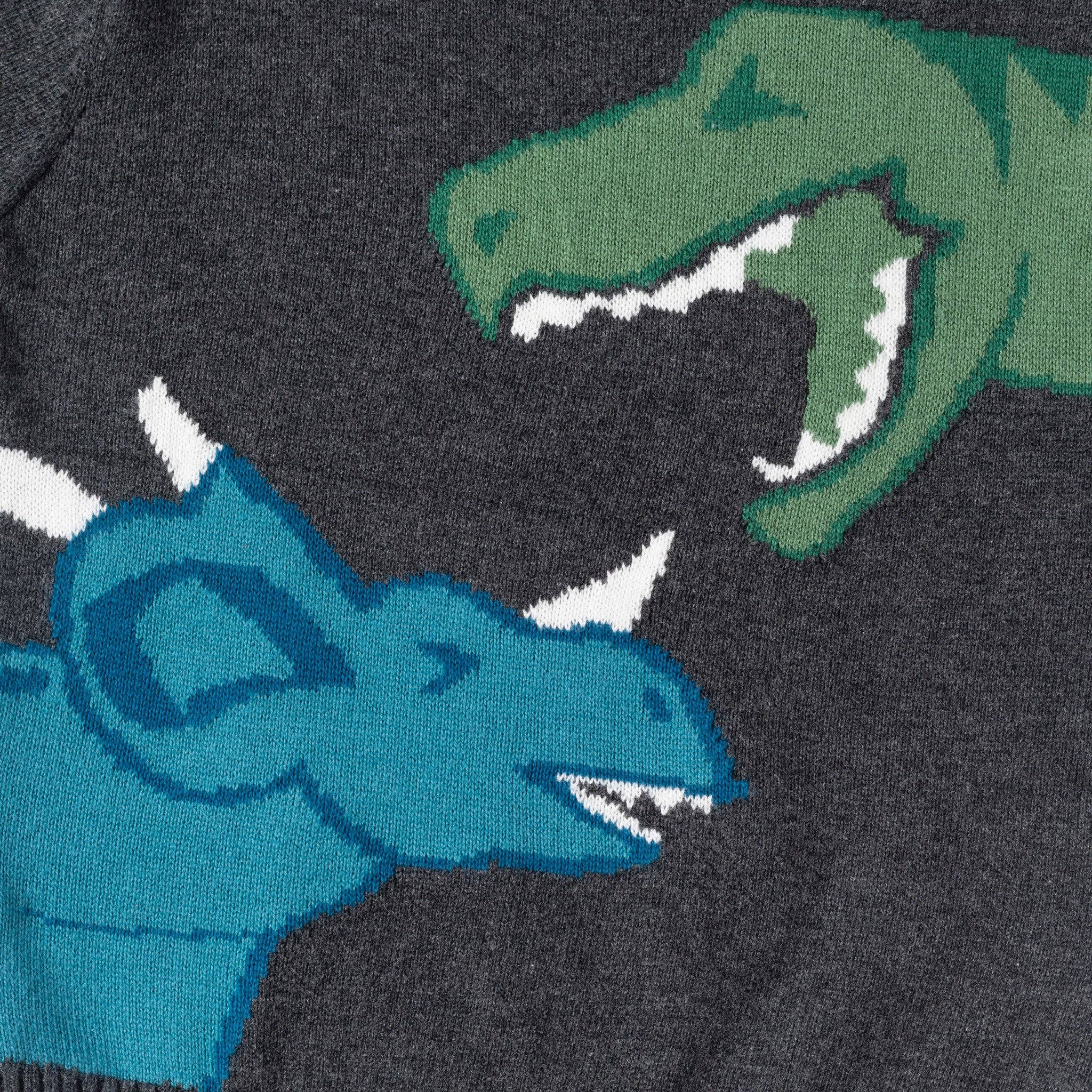 Sweater Set | Charcoal Dinosaur