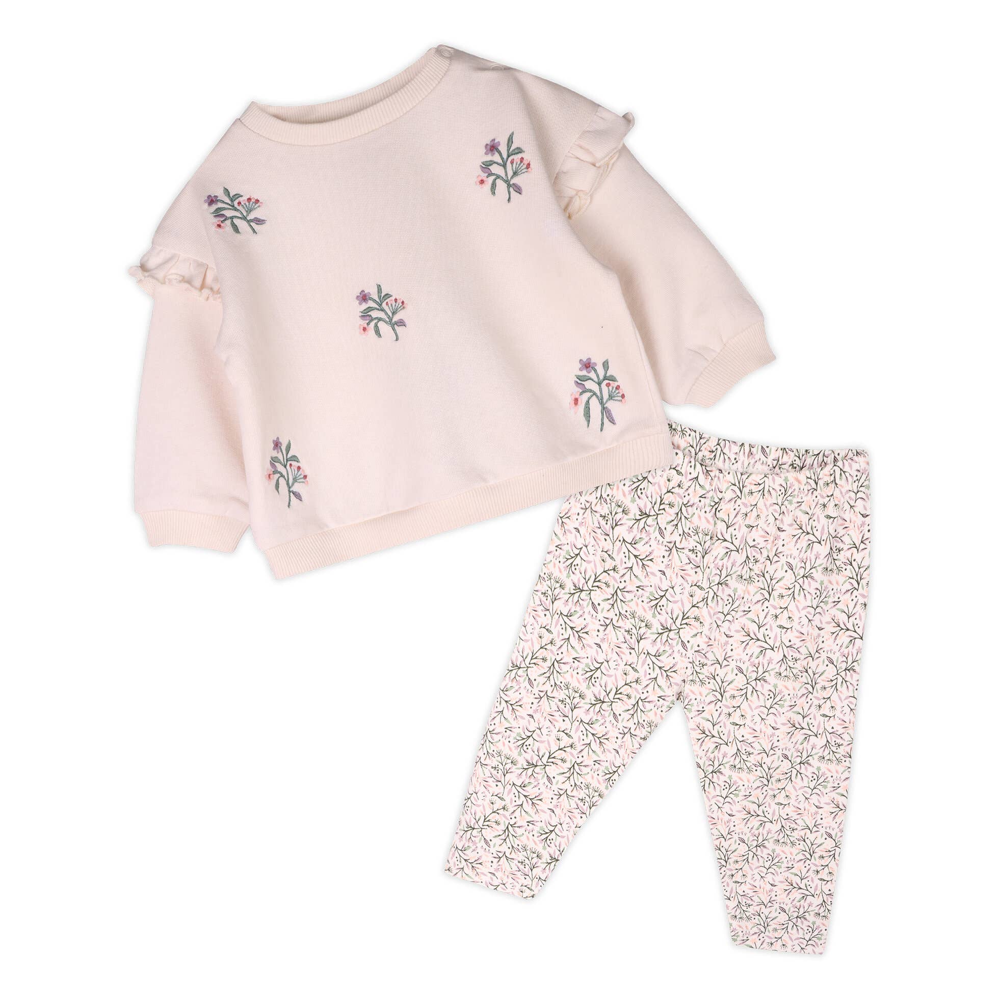Violet Bouquet Baby Sweatshirt & Legging Set -Organic Cotton