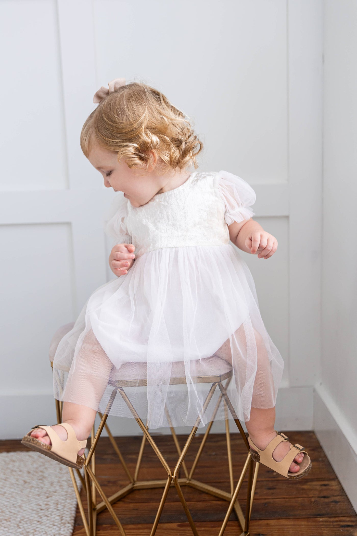 White Tulle & Velvet  Dress