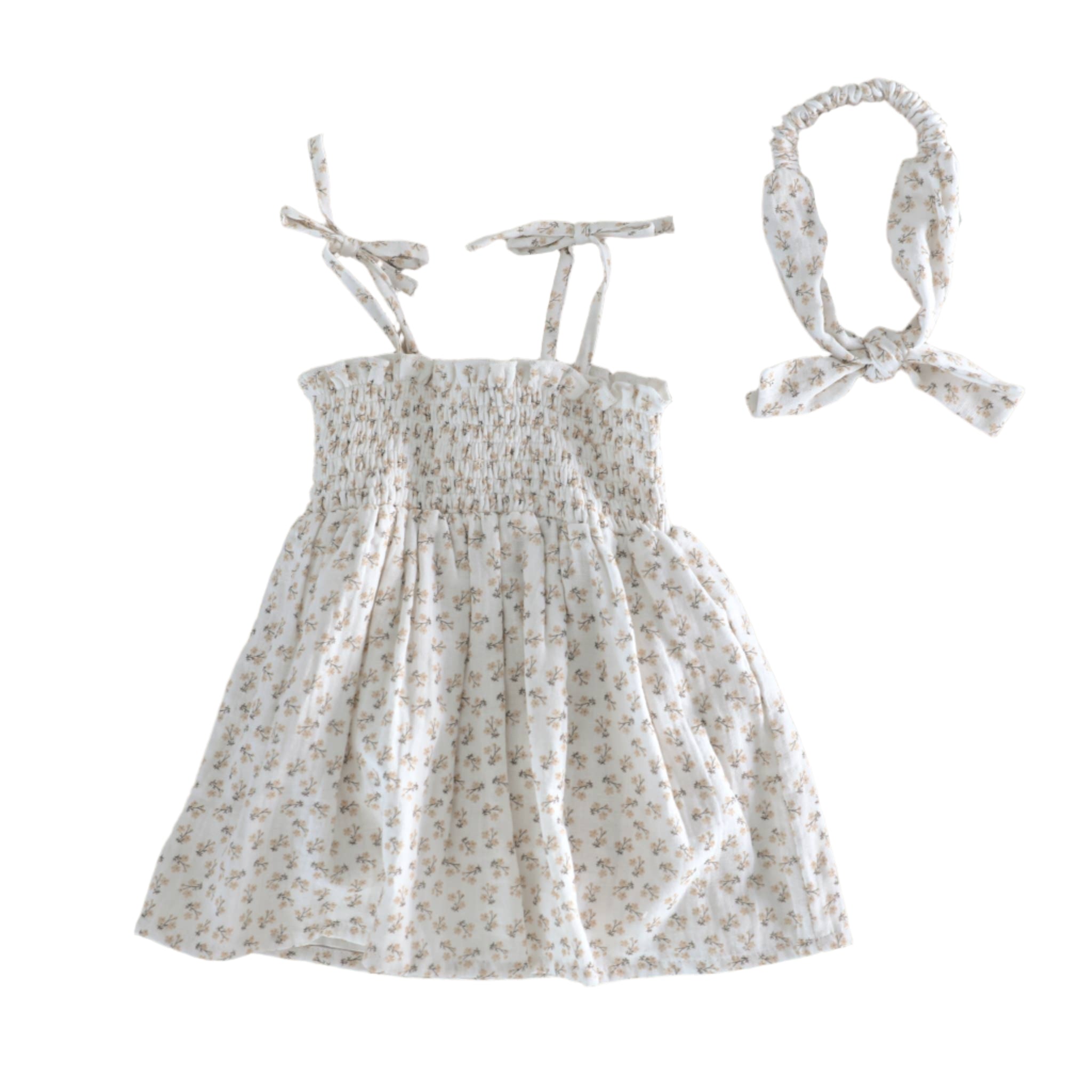 Organic Muslin Elena Floral Smocked Dress Set