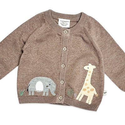 Elephant Giraffe Baby Cardigan Sweater (Organic)